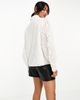 YAS YAS eyelet shirt with scalloped cuffs in white - 3