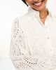 YAS YAS eyelet shirt with scalloped cuffs in white - 4