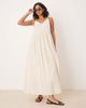 YAS YAS Festival boho style crochet trim cami midi dress in cream-White - 1