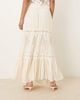 YAS YAS Festival crochet lace insert boho maxi skirt in cream-White - 3