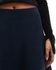 YAS YAS flare knitted mini skirt in navy - 3