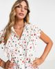 YAS Y.A.S frill detail short sleeve shirt in white print - part of a set-Multi - 1