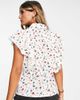 YAS Y.A.S frill detail short sleeve shirt in white print - part of a set-Multi - 2