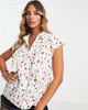 YAS Y.A.S frill detail short sleeve shirt in white print - part of a set-Multi - 4