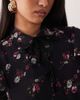 YAS YAS frill trim chiffon mini dress in black based floral print - 2
