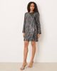 YAS YAS fringed sequin mini dress in black - 1