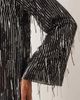 YAS YAS fringed sequin mini dress in black - 2