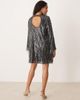 YAS YAS fringed sequin mini dress in black - 3