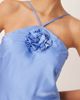 YAS YAS halter neck satin maxi dress with corsage detail in provence blue - 2
