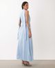 YAS YAS high neck scarf detail satin drapey midaxi dress in soft blue - 4