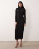 YAS YAS high neck textured satin maxi dress in bright black - 1