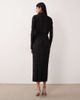 YAS YAS high neck textured satin maxi dress in bright black - 2