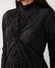 YAS YAS high neck textured satin maxi dress in bright black - 4