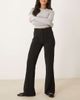 YAS YAS high waisted stretch flare pants in black - 1