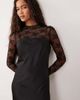 YAS YAS hybrid high neck lace top and satin slip dress in black - 2