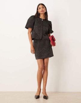 YAS YAS jacquard mini skirt in black - part of a set