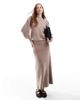 YAS YAS knitted maxi skirt in mushroom - part of a set-Neutral - 1