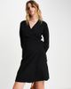 YAS Y.A.S knitted mini wrap dress in black - 1