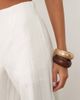 YAS YAS linen-touch wide leg tailored pants in pristine heather - part of a set-White - 3
