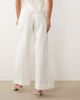 YAS YAS linen-touch wide leg tailored pants in pristine heather - part of a set-White - 4