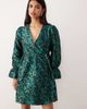 YAS YAS long sleeve jacquard mini dress in black - 1