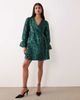 YAS YAS long sleeve jacquard mini dress in black - 4