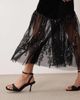YAS YAS long sleeve velvet maxi dress with asymmetric sequined hem in black - 4