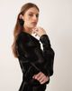 YAS YAS long sleeve velvet midi dress with ruching detail in black - 3