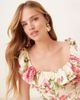 YAS YAS off-shoulder ruffle midi dress in pink and cream floral - 2