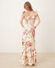 YAS YAS off-shoulder ruffle midi dress in pink and cream floral - 3