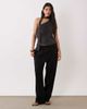 YAS YAS one-shoulder ruched scarf top in black and white polka dot - 2