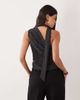 YAS YAS one-shoulder ruched scarf top in black and white polka dot - 4