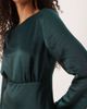 YAS YAS open back satin mini dress in dark green - 3