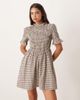 YAS YAS plaid mini dress in cream-White - 1