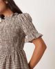 YAS YAS plaid mini dress in cream-White - 2