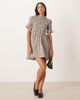 YAS YAS plaid mini dress in cream-White - 3