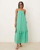 YAS YAS premium crinkle ruffle hem detail cami maxi dress in gumdrop green - 1