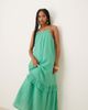 YAS YAS premium crinkle ruffle hem detail cami maxi dress in gumdrop green - 4
