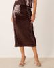 YAS YAS premium sequin midi skirt in burgundy - part of a set-Red - 2