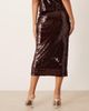 YAS YAS premium sequin midi skirt in burgundy - part of a set-Red - 4