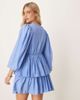 YAS YAS puff sleeve button front boho mini dress in provence blue - 3