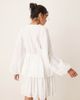 YAS YAS puff sleeve button front boho mini dress in white - 2