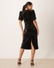 YAS YAS puff sleeve sequin midi dress in black - 3