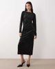 YAS YAS ruched detailing velvet midi dress in black - 1