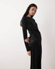 YAS YAS ruched detailing velvet midi dress in black - 3