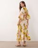 YAS YAS ruffle sleeve wrap maxi dress in pastel floral print-Multi - 3