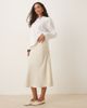 YAS YAS satin midi skirt in birch cream-White - 1