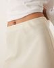YAS YAS satin midi skirt in birch cream-White - 2