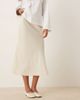 YAS YAS satin midi skirt in birch cream-White - 3