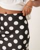 YAS YAS satin midi skirt in black and white polka dots-Multi - 2